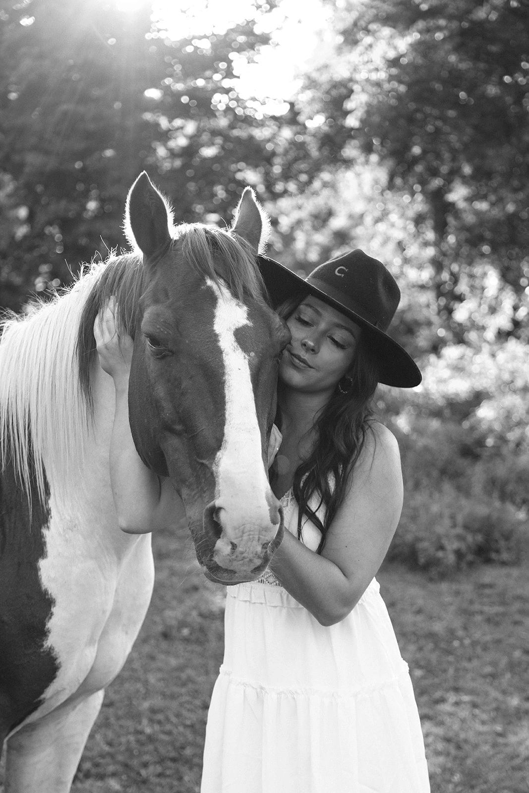 Woman with horse portrait